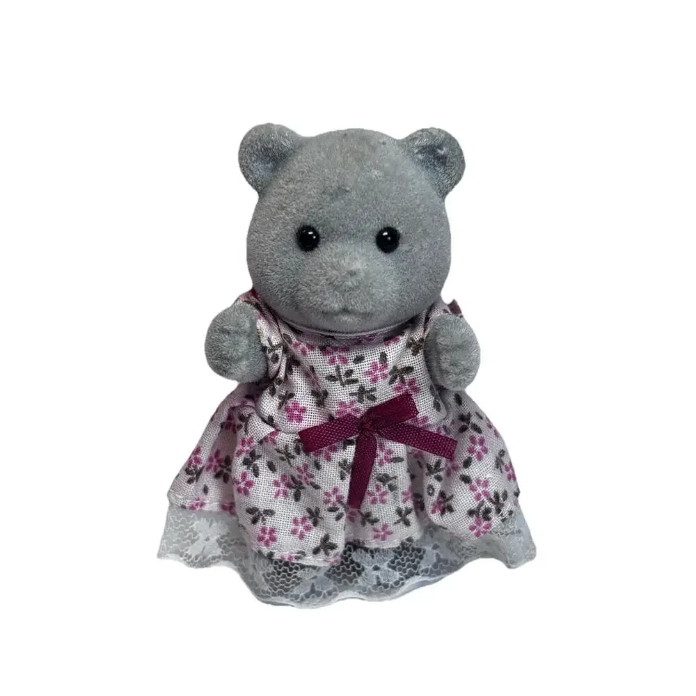 Sylvanian Families Gray Bear Sister Initial Rare Summer Evergreen